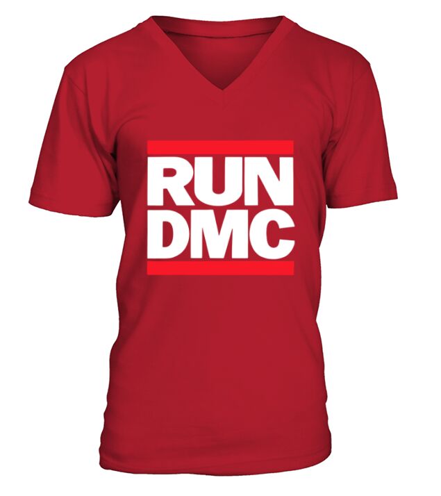 Womens Run DMC Official Logo V-Neck T-shirt