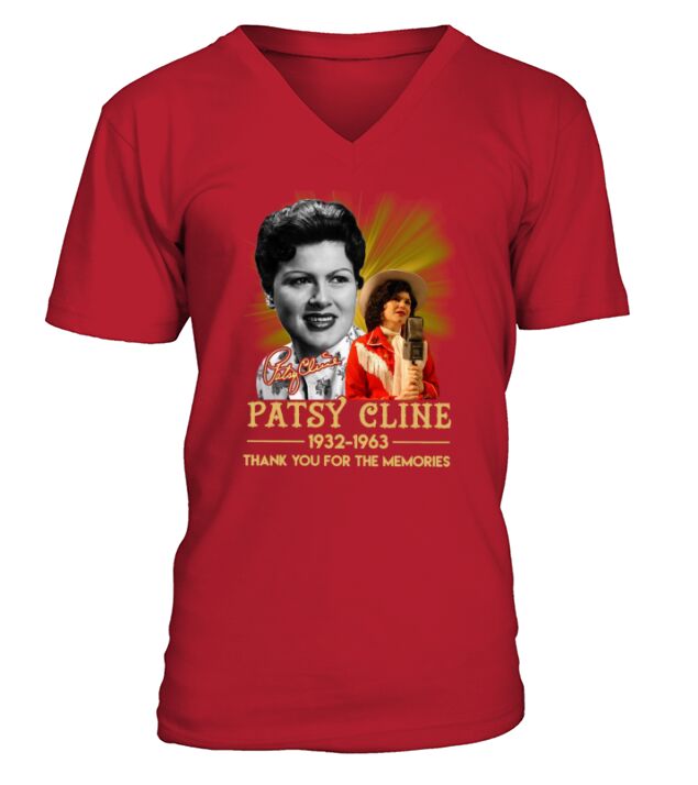 Patsy Cline 1932 1963 thank you for the memories signature V-Neck T-shirt