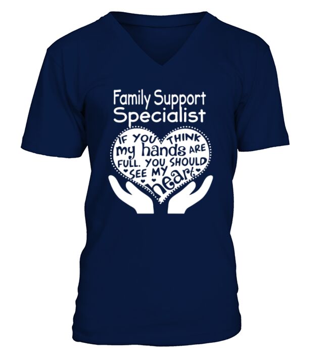 Family Support Specialist FFull Hand - Ladies V-Neck V-Neck T-shirt