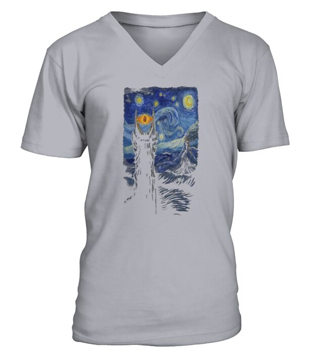sauron van gogh V-Neck T-shirt