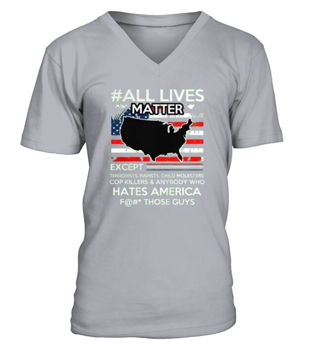 HATES AMERICA V-Neck T-shirt