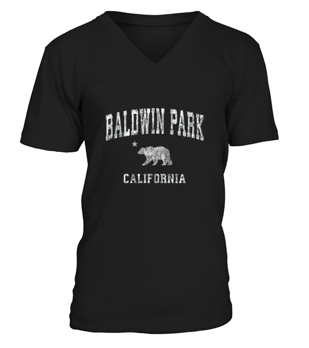 Baldwin Park California CA Vintage Distressed Sports Design V-Neck T-shirt