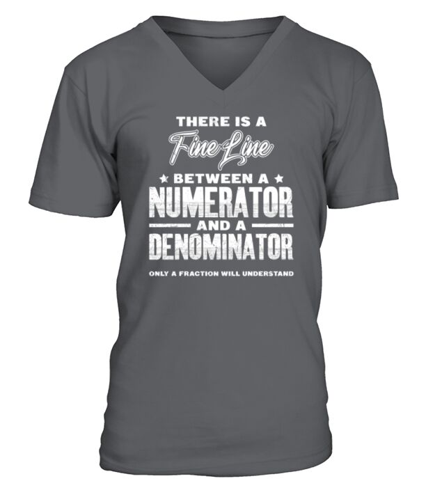 Fine line between numerator and denominator math V-Neck T-shirt