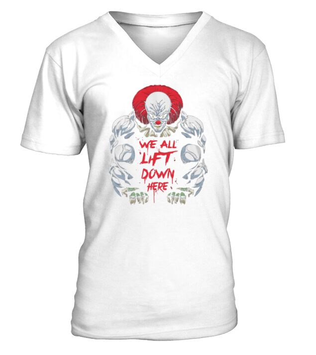 Pennywise we all lift down here IT V-Neck T-shirt