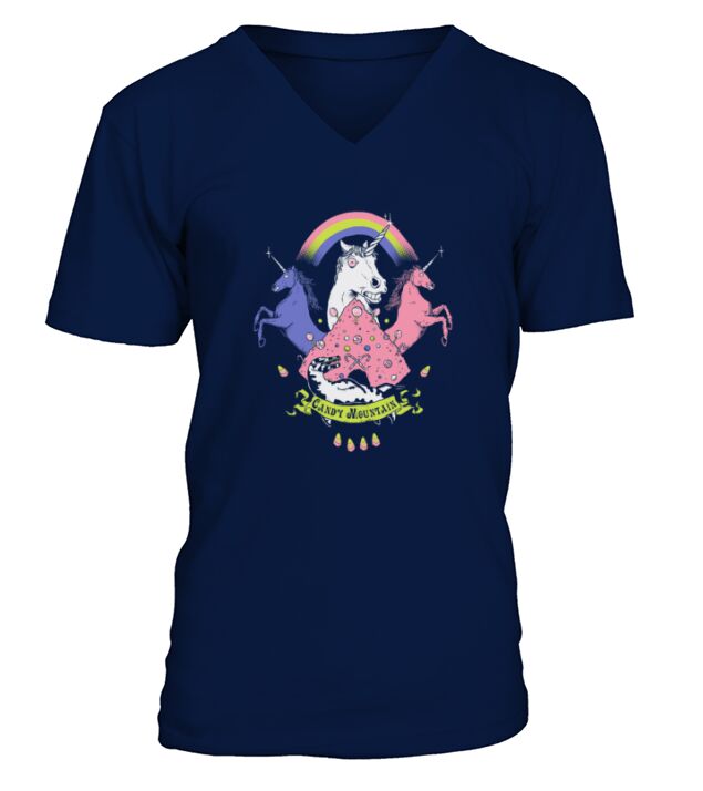 Candy mountain unicorn tee LGBT tee V-Neck T-shirt