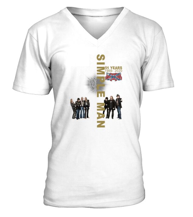 Simple Man lyric Cross 51 years 1969 2020 Lynyrd Skynyrd - Unisex Long Sleeve V-Neck T-shirt