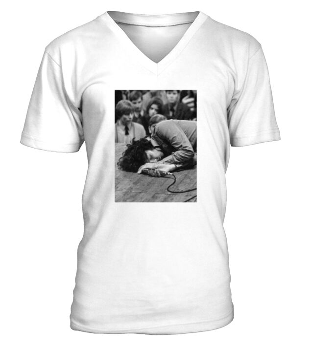 The Doors Jim Morrison Passed Out On Stage V-Neck T-shirt