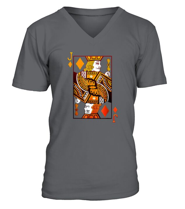Jack of diamonds playing card tee t shirt halloween costume V-Neck T-shirt