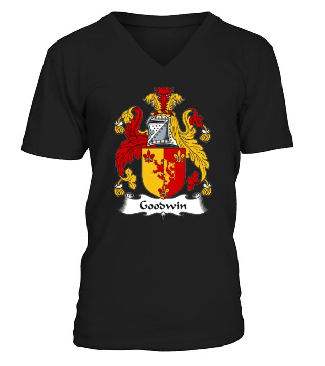 Goodwin Family Crest / Coat of Arms British Family Crests V-Neck T-shirt
