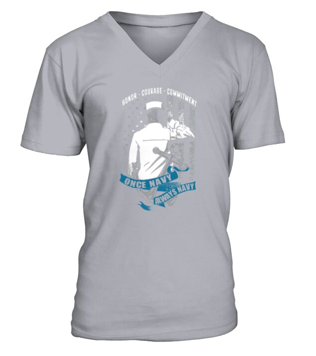 Veterans Day - Honor. Courage - Commitment - Navy - Sailor - Soldier - Military V-Neck T-shirt