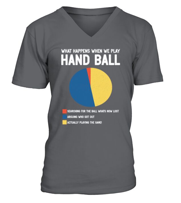 We Play Handball Graph Handball Player Sports V-Neck T-shirt