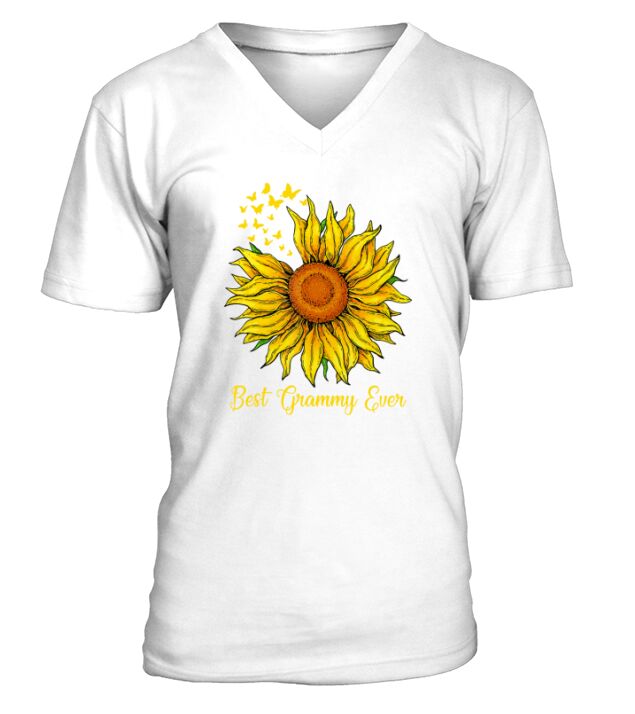 Best Grammy Ever Sunflower V-Neck T-shirt