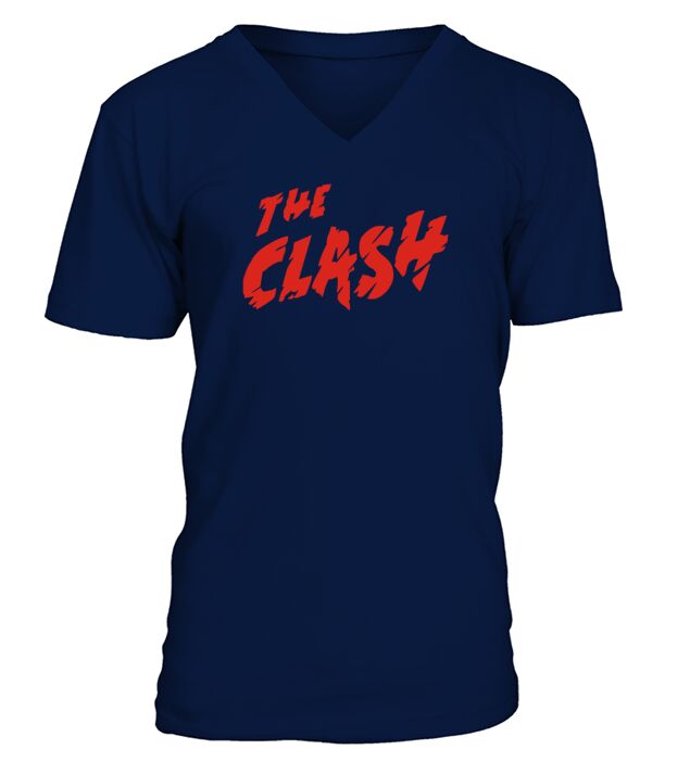 THE CLASH Strummer Jones Simonon MUSICA Men's V-Neck T-shirt