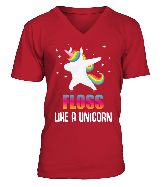Floss Like a Unicorn V-Neck T-shirt