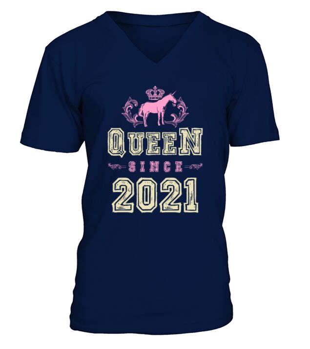 2021 Queen unicorn V-Neck T-shirt