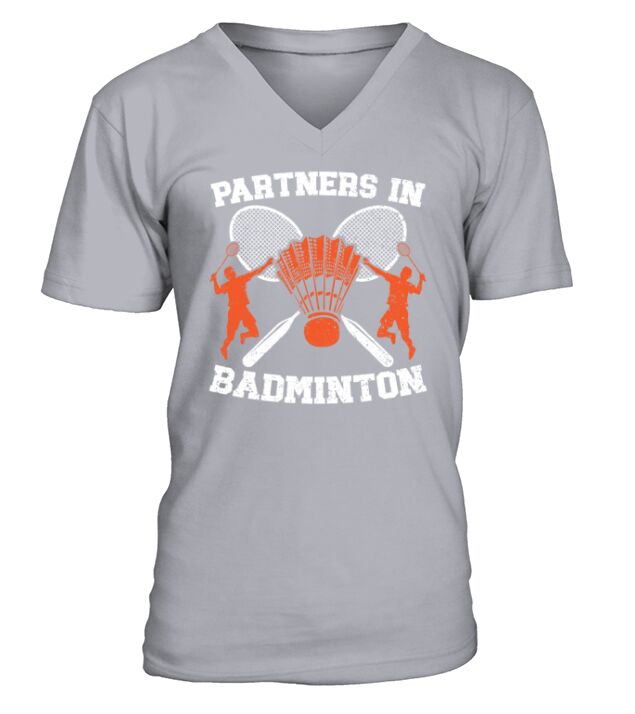 Partners In Badminton Player Coach Racquet Sport V-Neck T-shirt