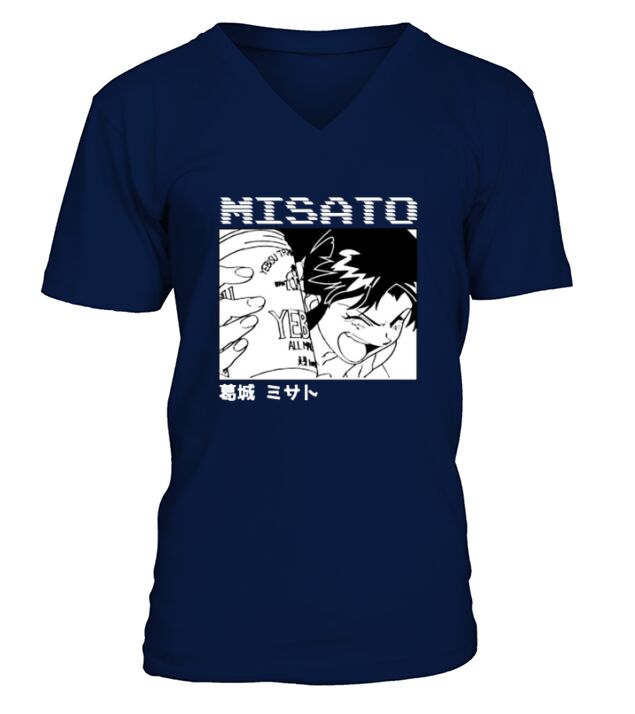 Misato Katsuragi with Beer V-Neck T-shirt