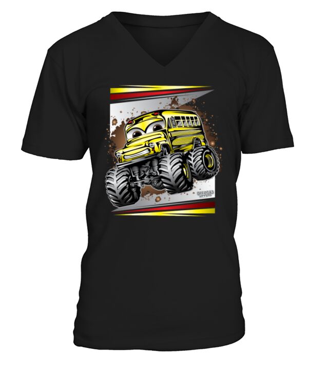 Cool Monster Bus V-Neck T-shirt