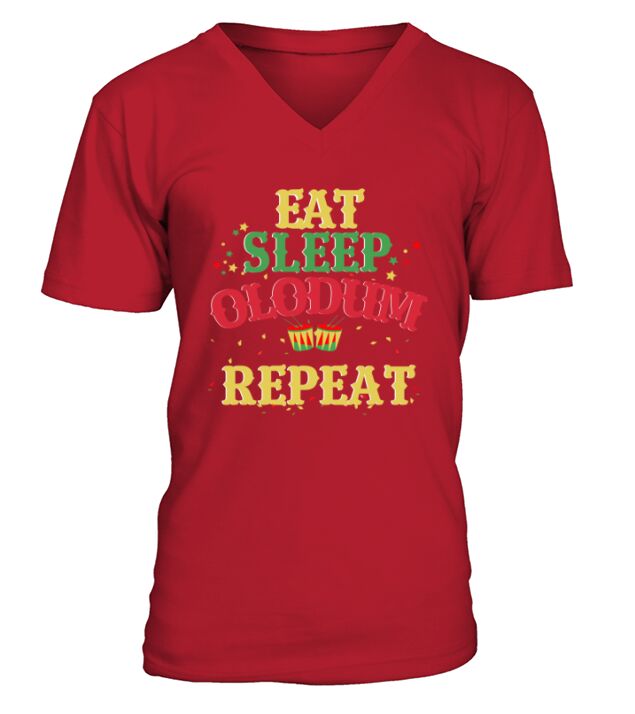 Funny Eat Sleep Olodum Repeat Tshirt Brazilian Carnival Gift - Ladies V-Neck V-Neck T-shirt