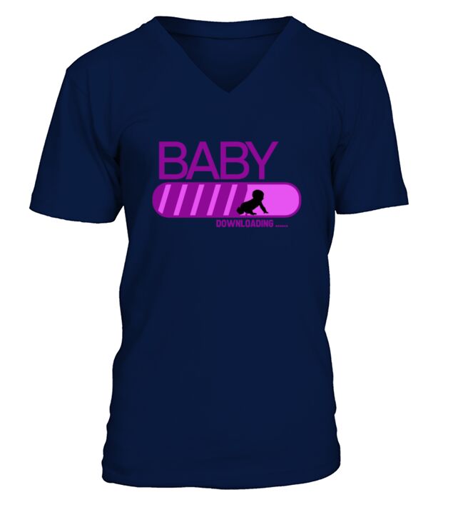 Baby is downloading for birth V-Neck T-shirt