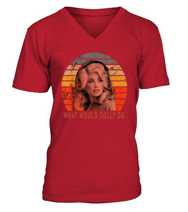 Vintage Parton Retro What Would Dolly V-Neck T-shirt