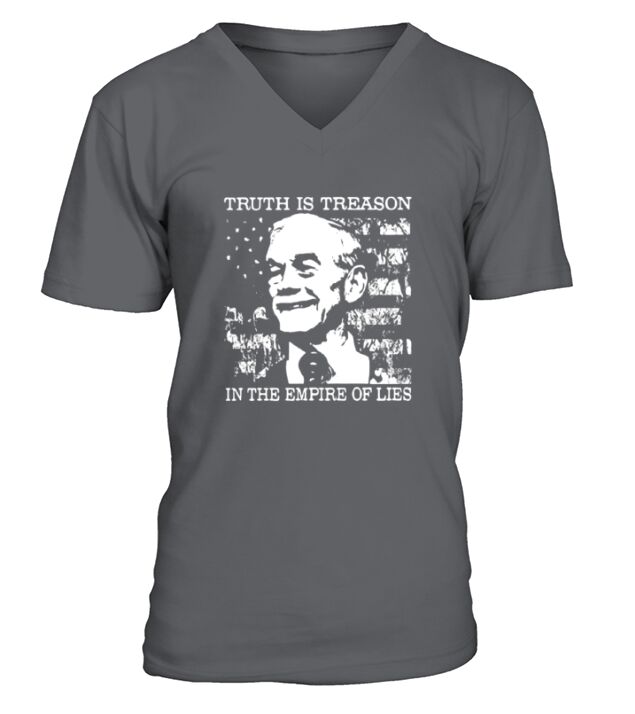 Ron Paul Truth is treason in the empire of lies American Flag V-Neck T-shirt