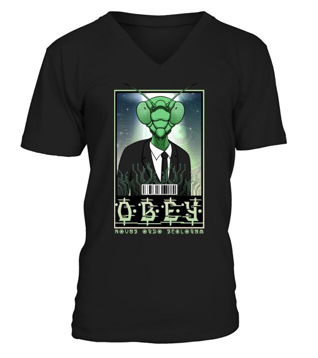 Obey - Novus Ordo Seclorum - Mantis Alien V-Neck T-shirt