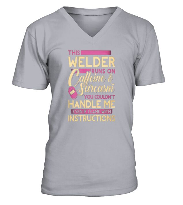 Female Welder   Runs On    Teeshirts V-Neck T-shirt