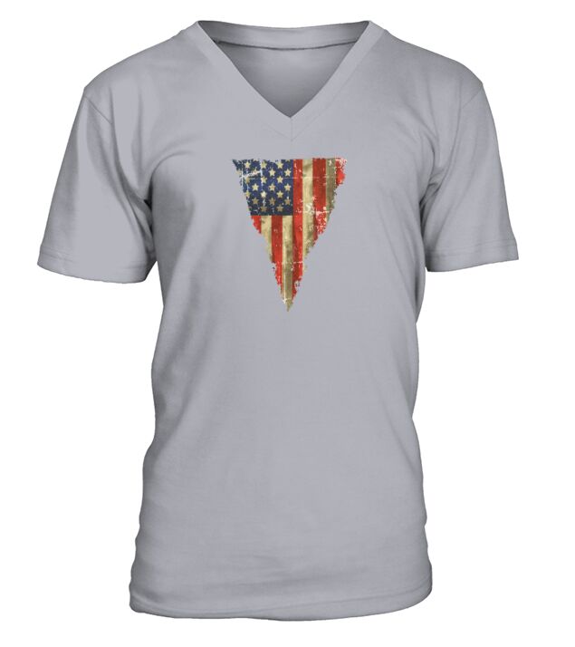 12 Vintage Distress US Flag 7 V-Neck T-shirt