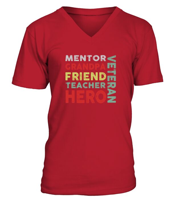 Veteran Mentor grandpa friend teacher hero - Unisex Long Sleeve V-Neck T-shirt