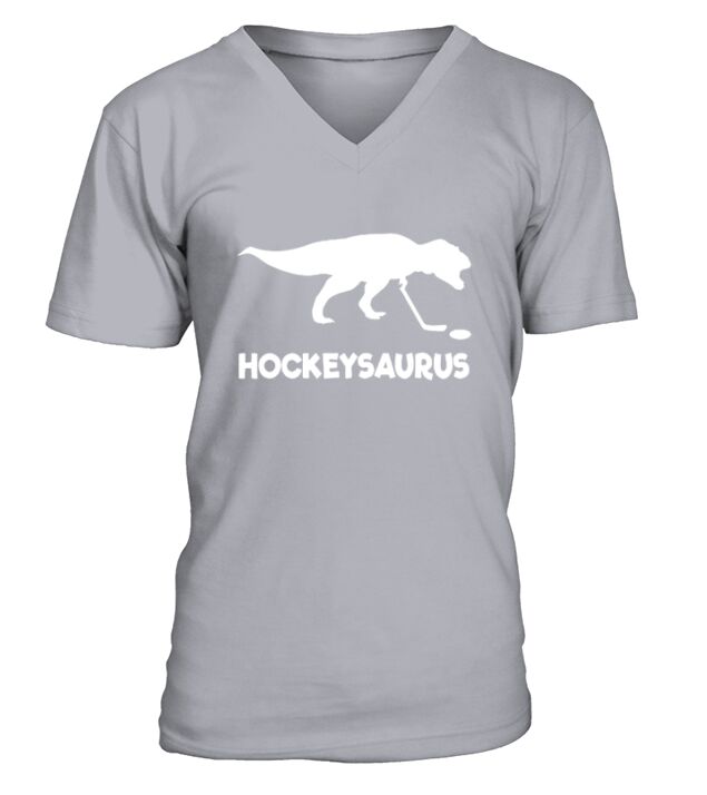 Funny Hockey Dinosaur T-Shirt Gift (Hockey Shirt) Black Youth B077W2Z4V8 1 V-Neck T-shirt