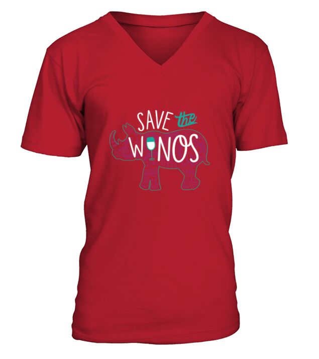 Save The Winos Funny Wine V-Neck T-shirt