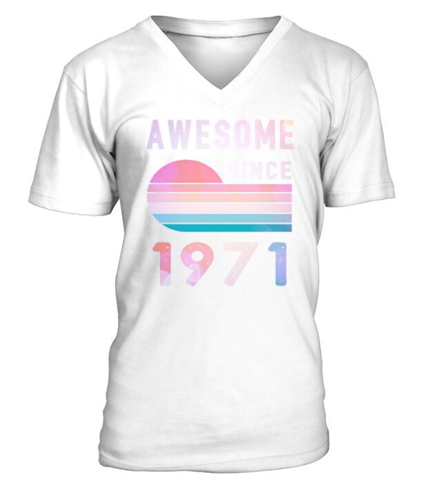 1971 Birthday Retro Vintage Gift 51th V-Neck T-shirt
