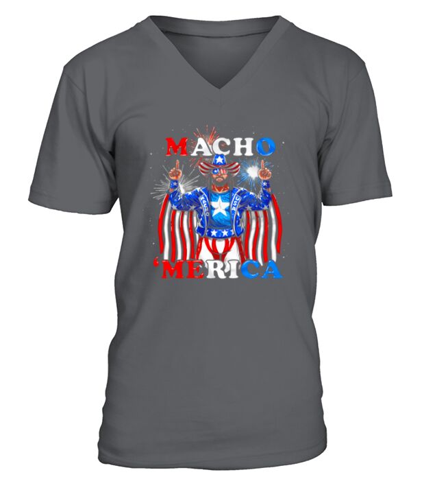 Macho Merica Usa Randy Savage America Man V-Neck T-shirt