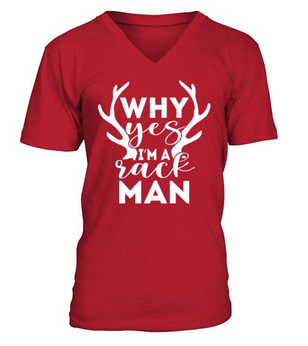 Mens Hunting Graphic Printed T-Shirt V-Neck T-shirt