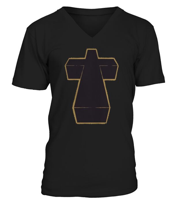JUSTICE BAND MUSIC LOGO CROSS V-Neck T-shirt