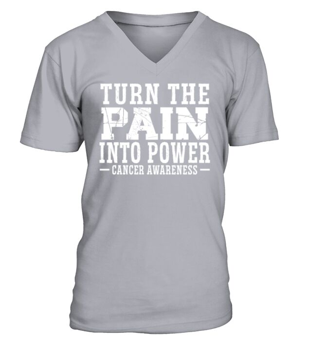Turn The Pain Into Power Cancer Awareness Chemo V-Neck T-shirt