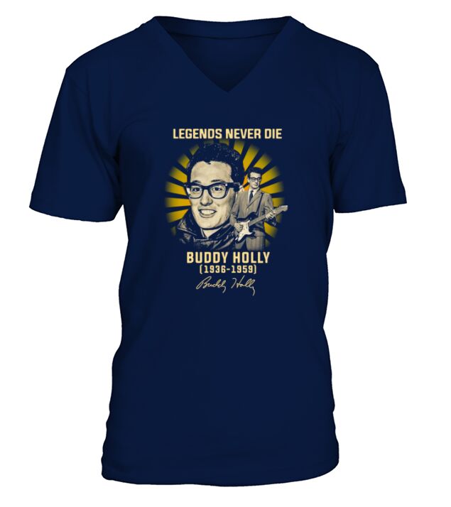 Legends never die Buddy Holly 1936 1959 signature V-Neck T-shirt