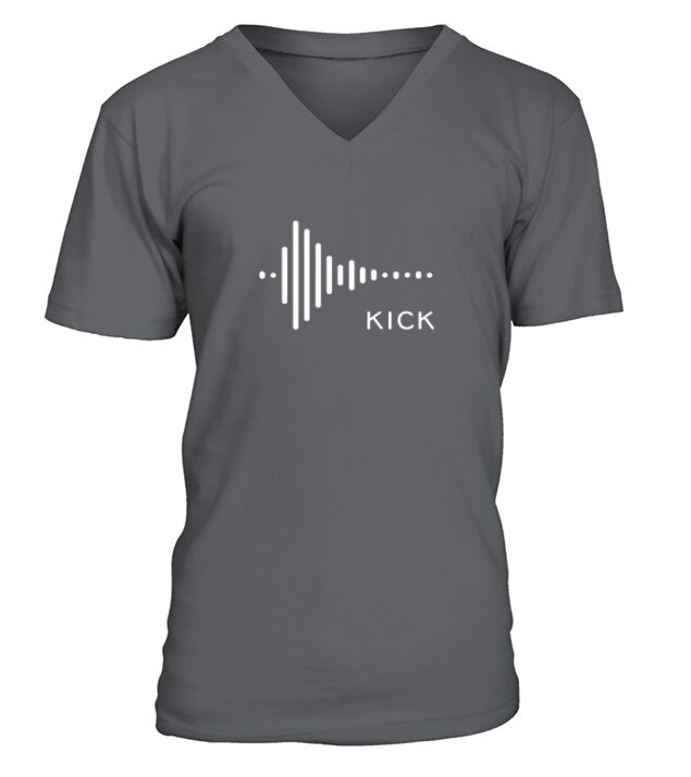 Kick Drum synthesizer Studio Audio Wave V-Neck T-shirt