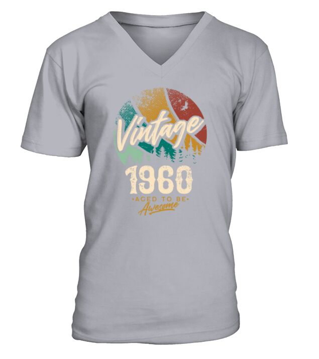 Vintage 1960 birthday gifts Born 60 Bday Gift V-Neck T-shirt