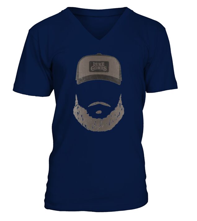 Luke Combs Heather Stone Beard V-Neck T-shirt