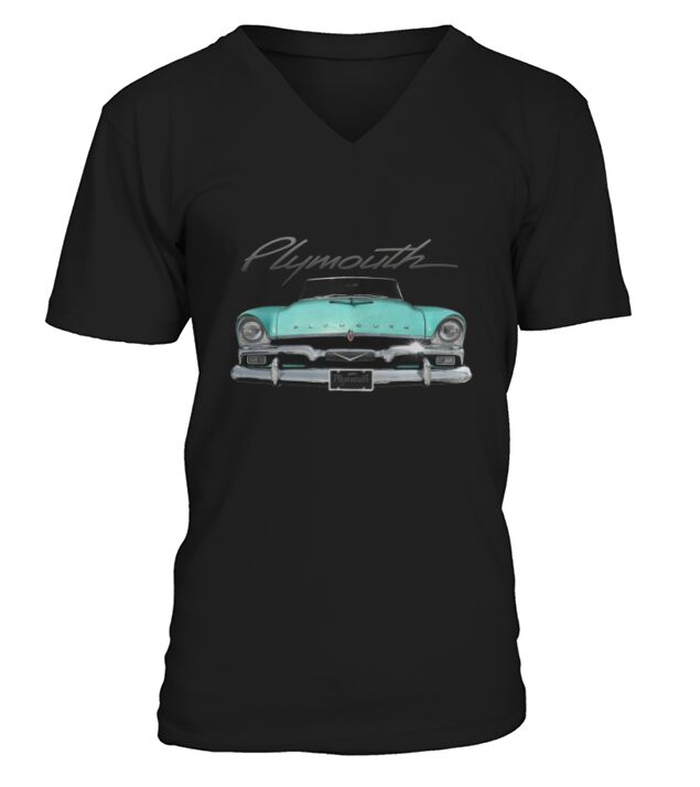 1956 Plymouth Two Side Blue V-Neck T-shirt