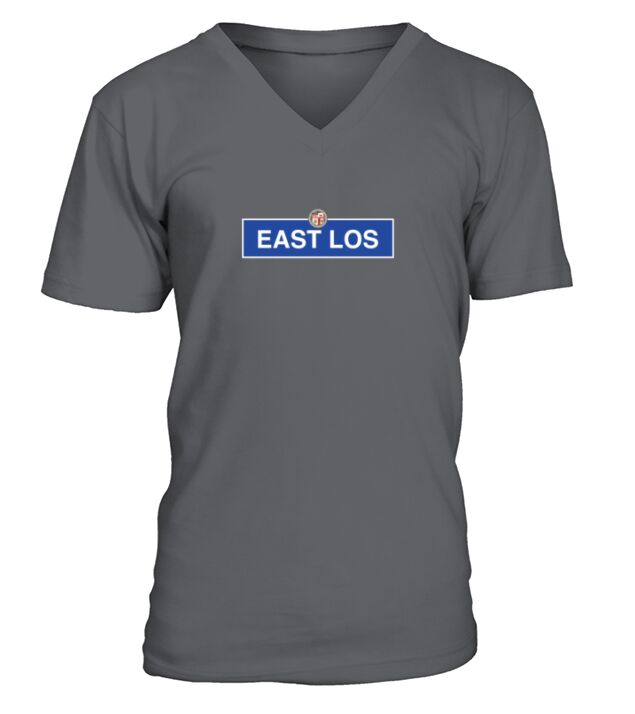 East Los Los Angeles Street Sign Boyle Heights California V-Neck T-shirt