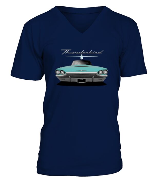 1965 Thunderbird Front Brittany Blue V-Neck T-shirt