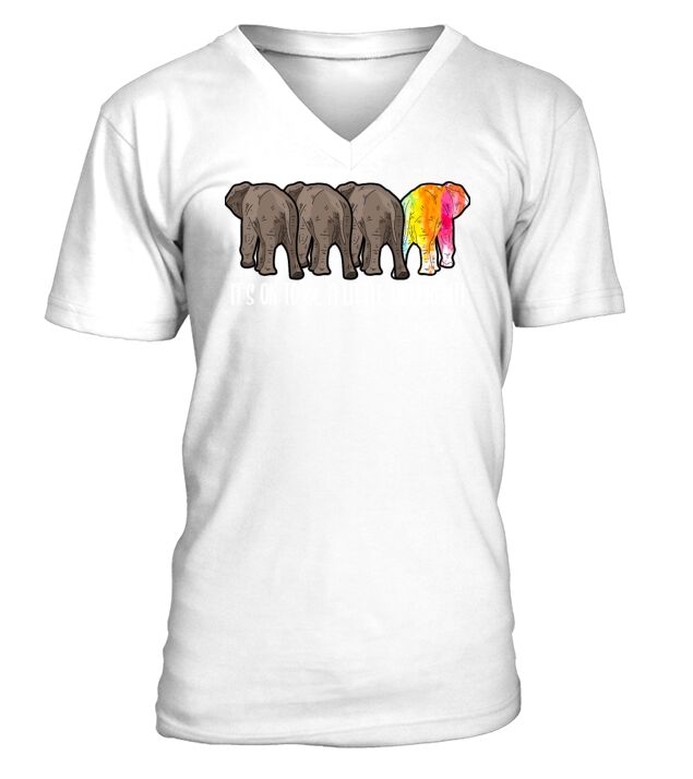 Autism Elephant Its in Oaky to be a little differe V-Neck T-shirt