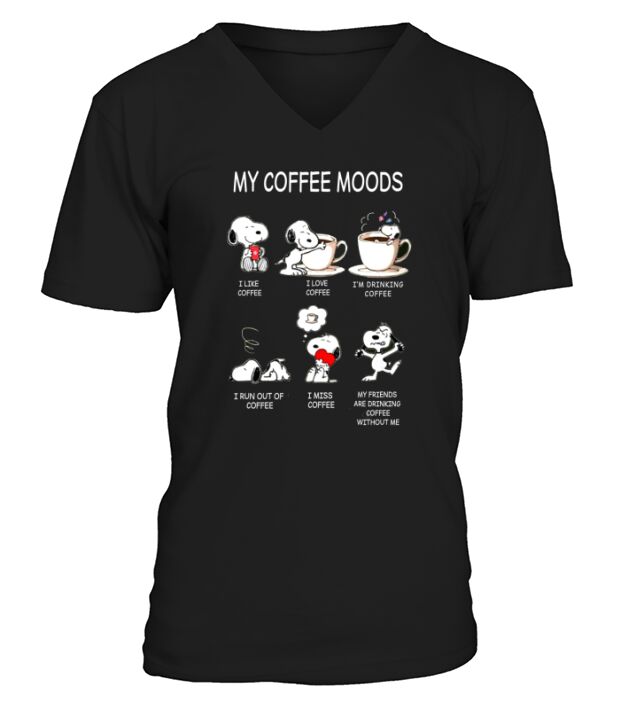 Snoopy Kaffee V-Neck T-shirt