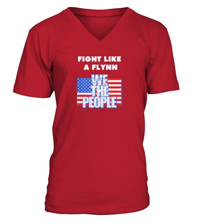 Official fight like a flynn we the people American flag V-Neck T-shirt