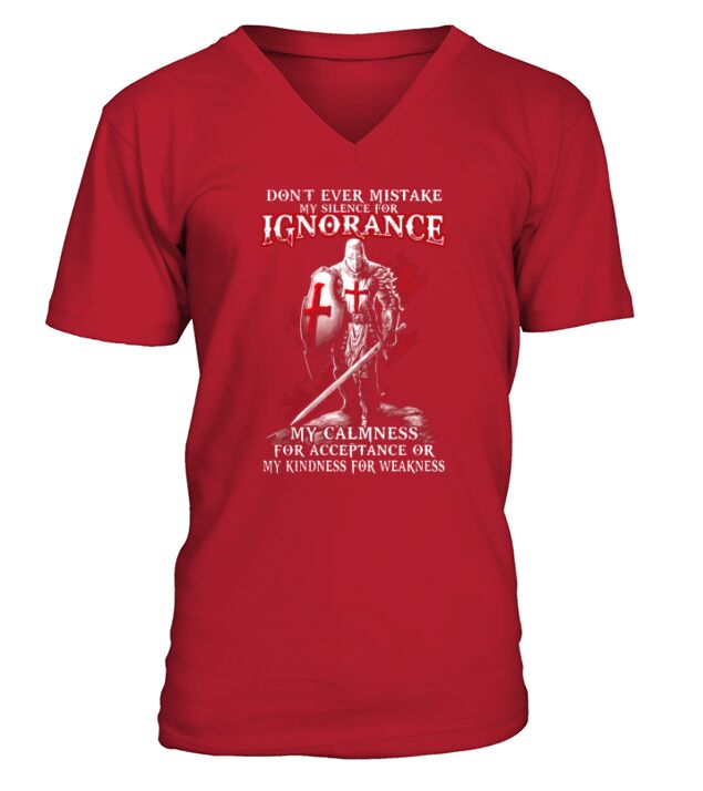Silence For Ignorance - Knights Templar V-Neck T-shirt