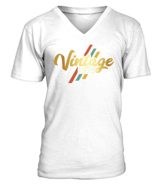 50th Birthday Vintage 1972 V-Neck T-shirt
