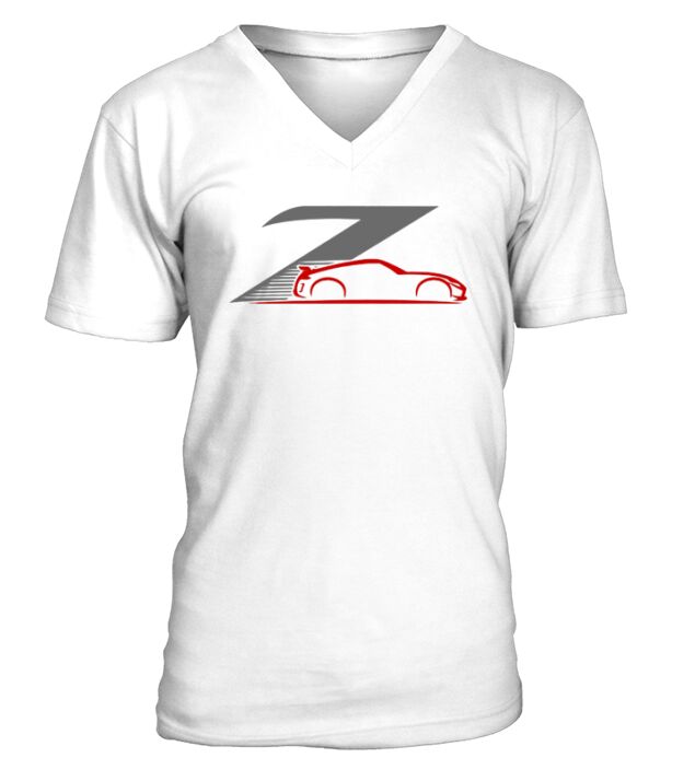 370z Gray And Red 7 V-Neck T-shirt